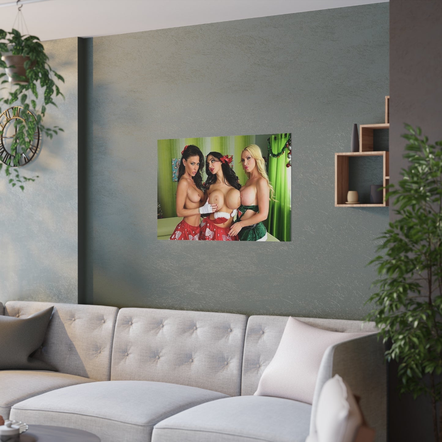 Satin Posters (210gsm) Porn Star Nikki Benz & Friends Christmas