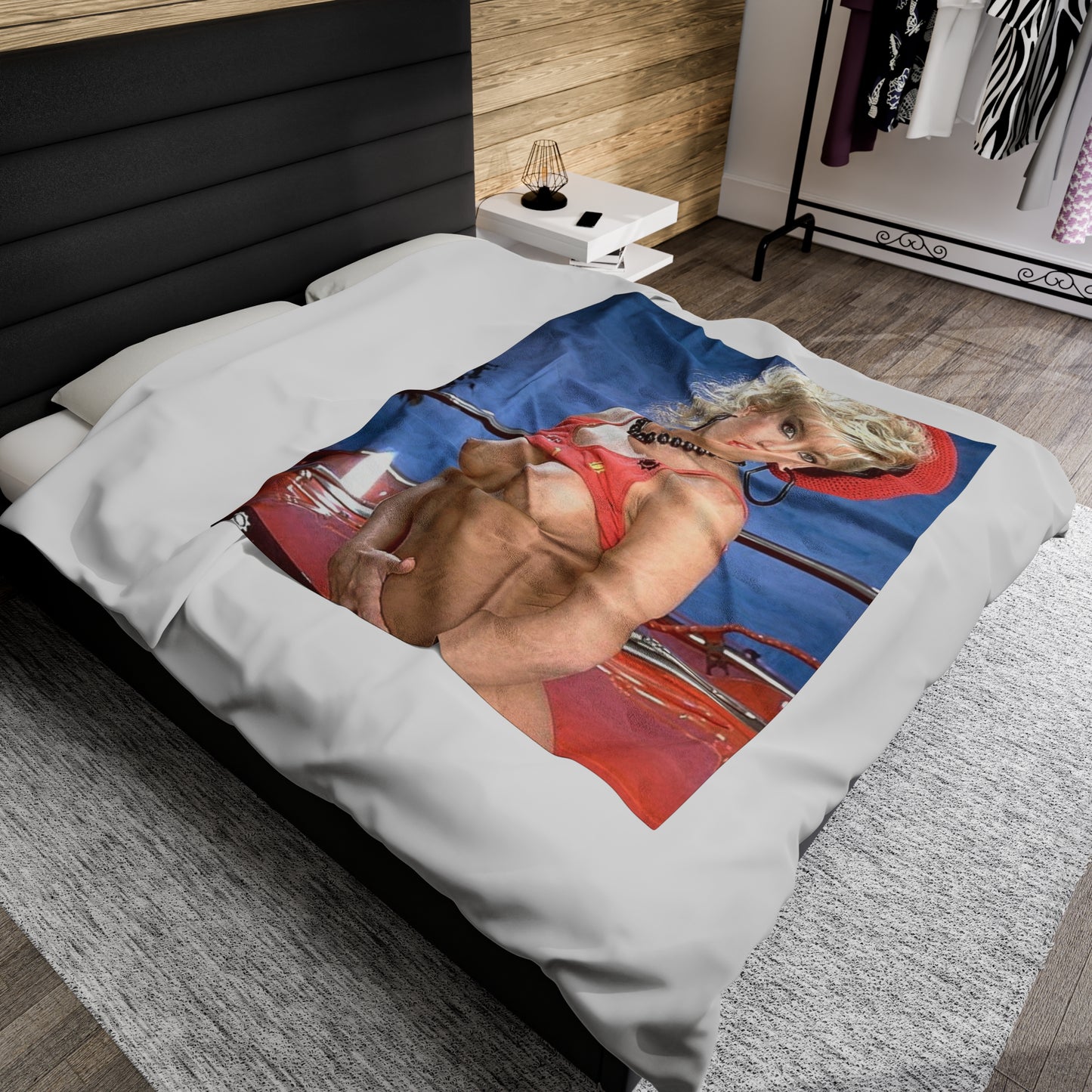 Velveteen Plush Blanket Retro 1980s Porn Star Amber Lynn