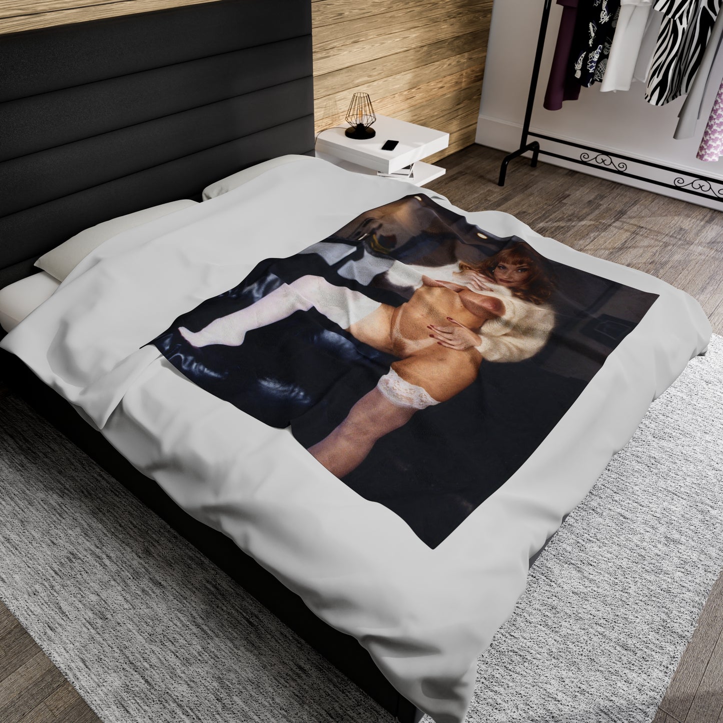 Velveteen Plush Blanket Retro Adult Star Danni Ashe Nude