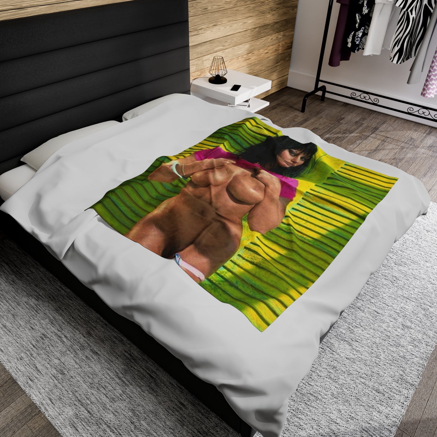 Velveteen Plush Blanket Retro Porn Star Anita Blond