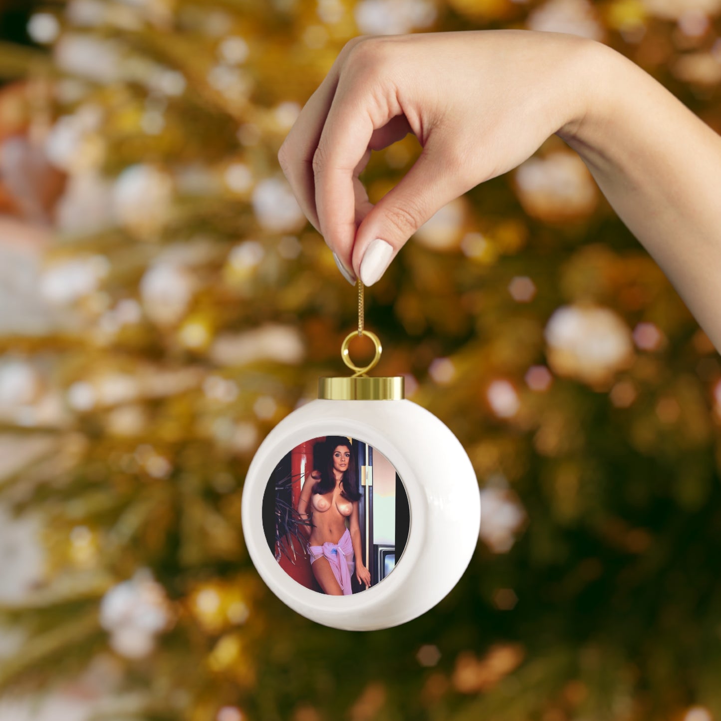 Christmas Ball Ornament Playboy Playmate Cynthia Myers nude