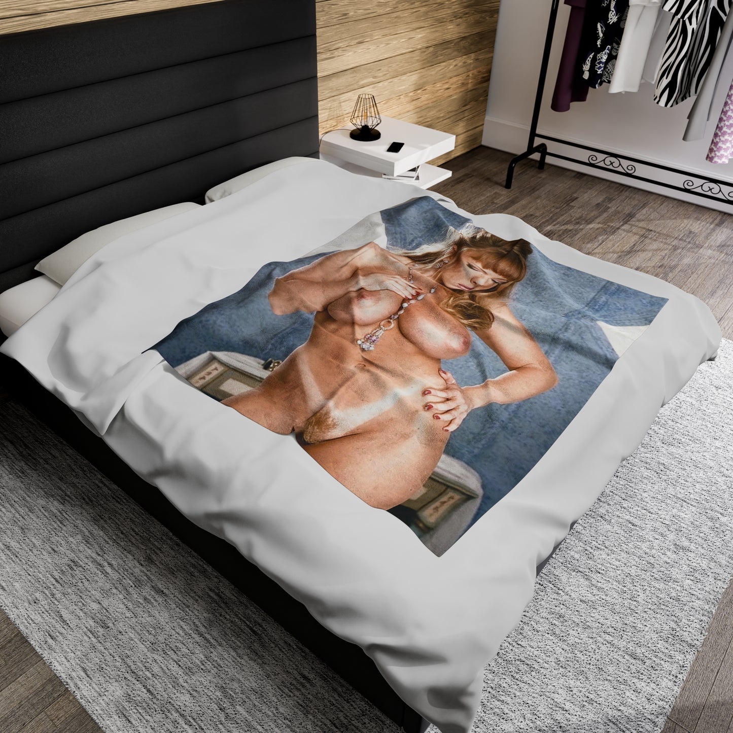 Velveteen Plush Blanket Retro Adult Star Danni Ashe Nude