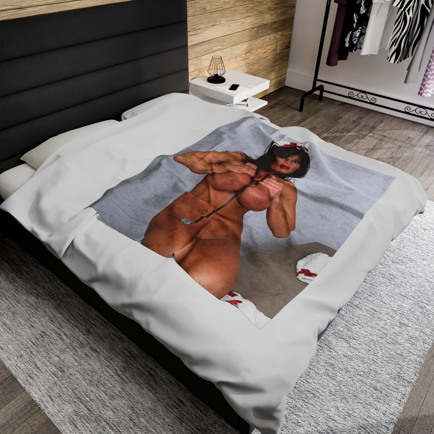 Velveteen Plush Blanket Retro Pornstar Holly Body Nude