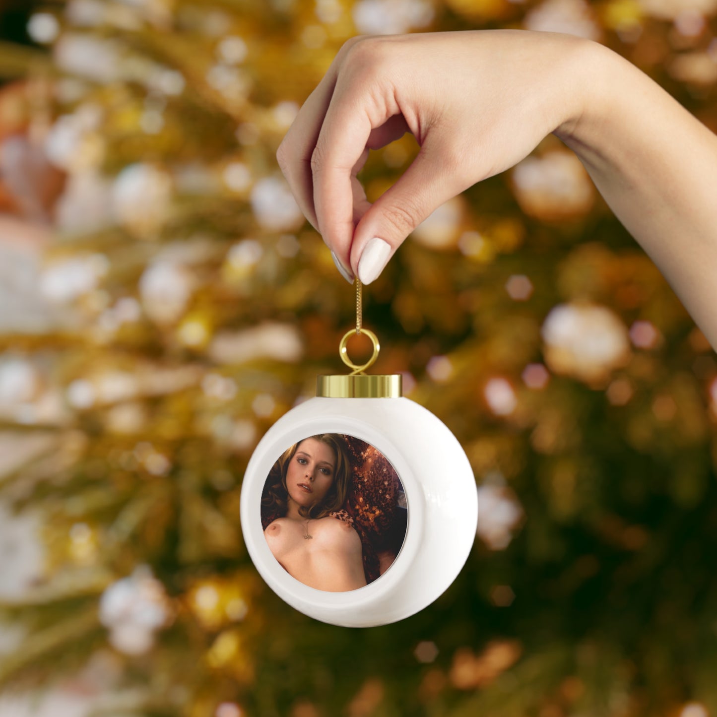 Christmas Ball Ornament Playboy Playmate November 1974 Bebe Buell