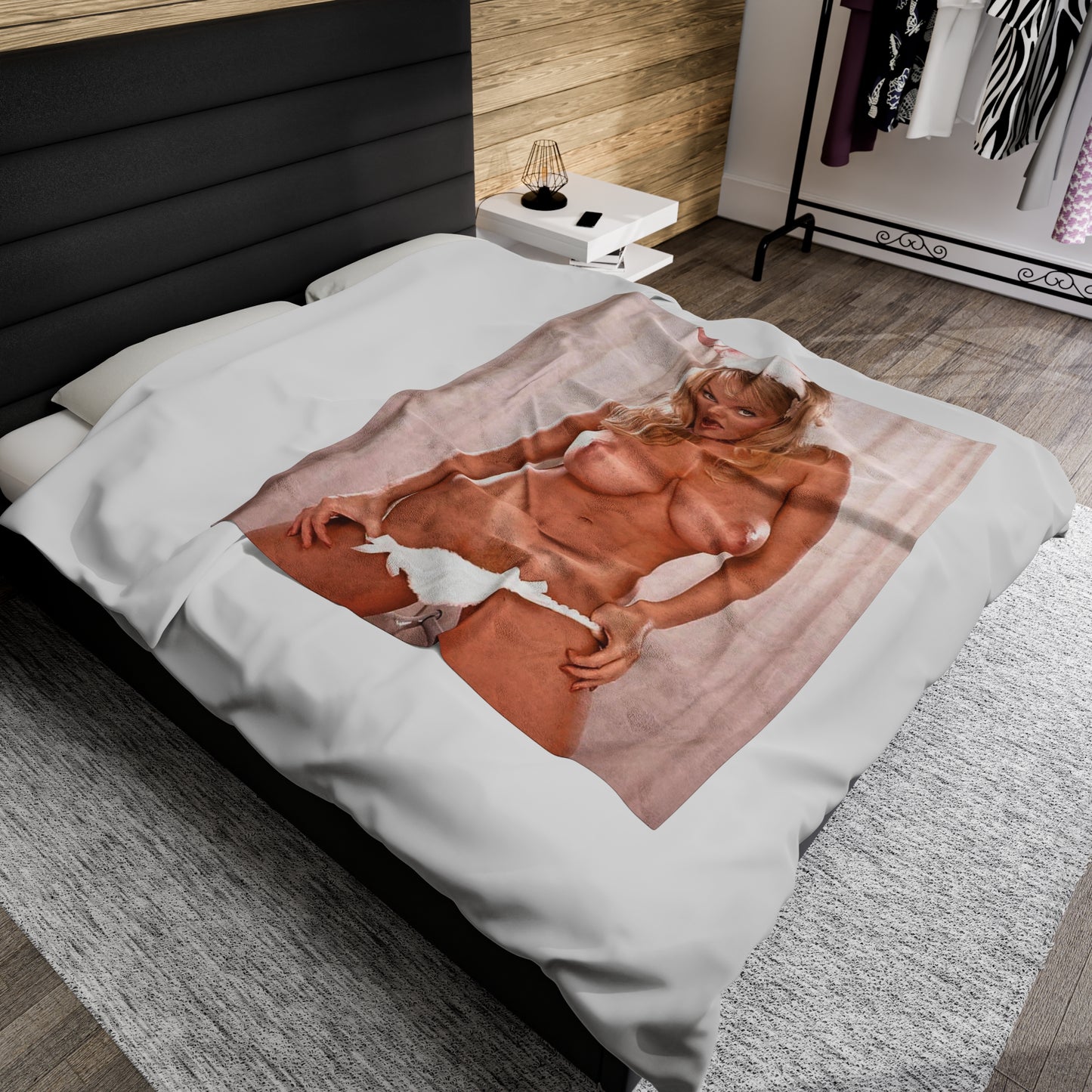 Velveteen Plush Blanket Retro Adult Star Danni Ashe