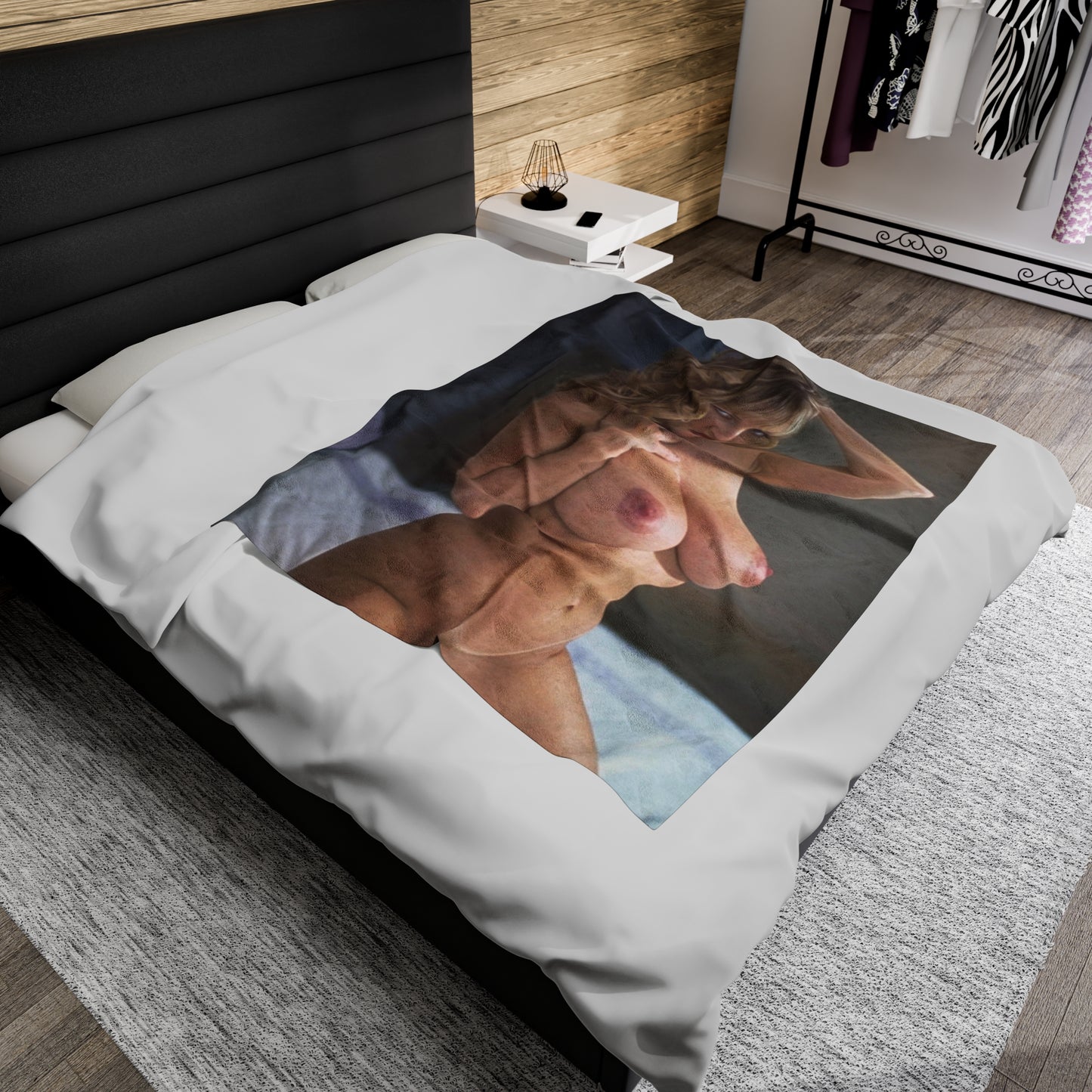 Velveteen Plush Blanket Retro Adult Star Danni Ashe Nude