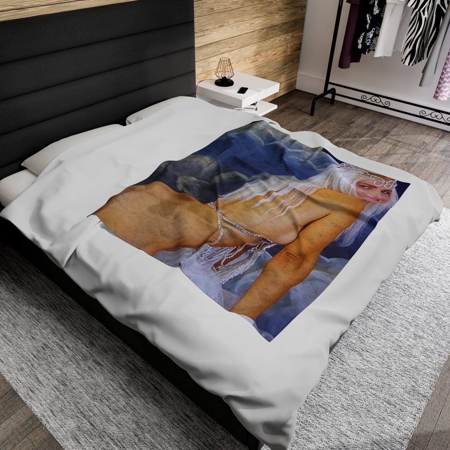 Velveteen Plush Blanket Retro Porn Star Cicciolina (Ilona Staller) Nude