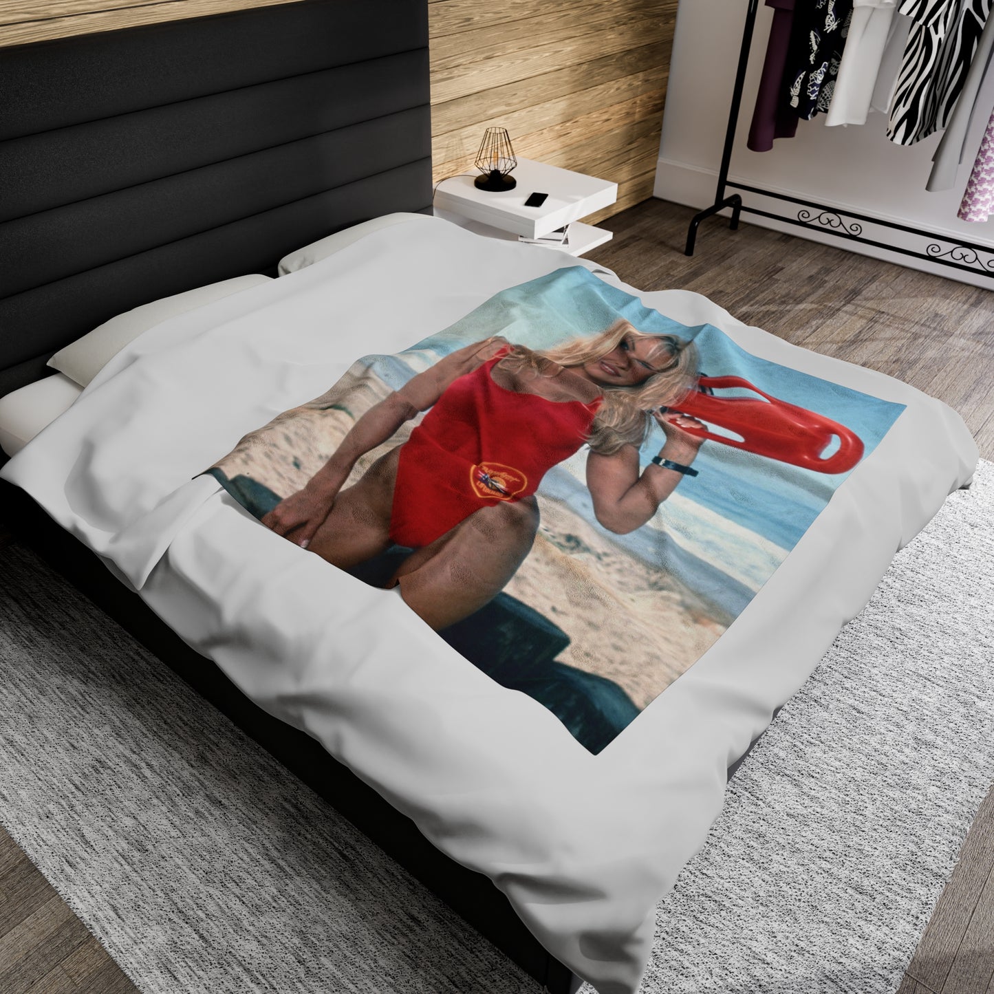 Velveteen Plush Blanket Pamela Anderson Baywatch