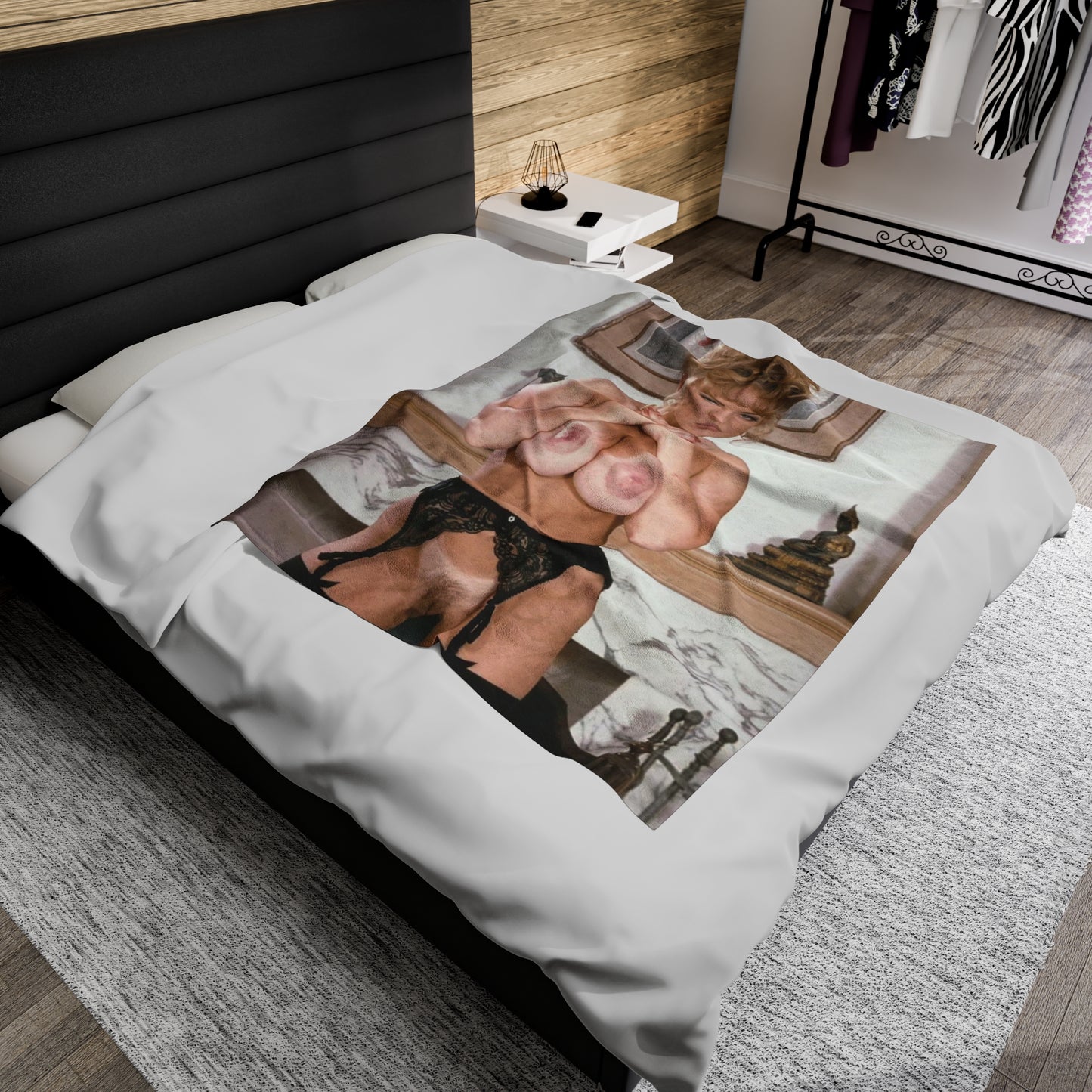 Velveteen Plush Blanket Retro Adult Star Danni Ashe