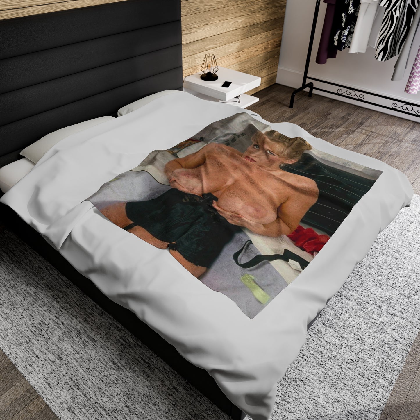 Velveteen Plush Blanket Retro Adult Star Danni Ashe