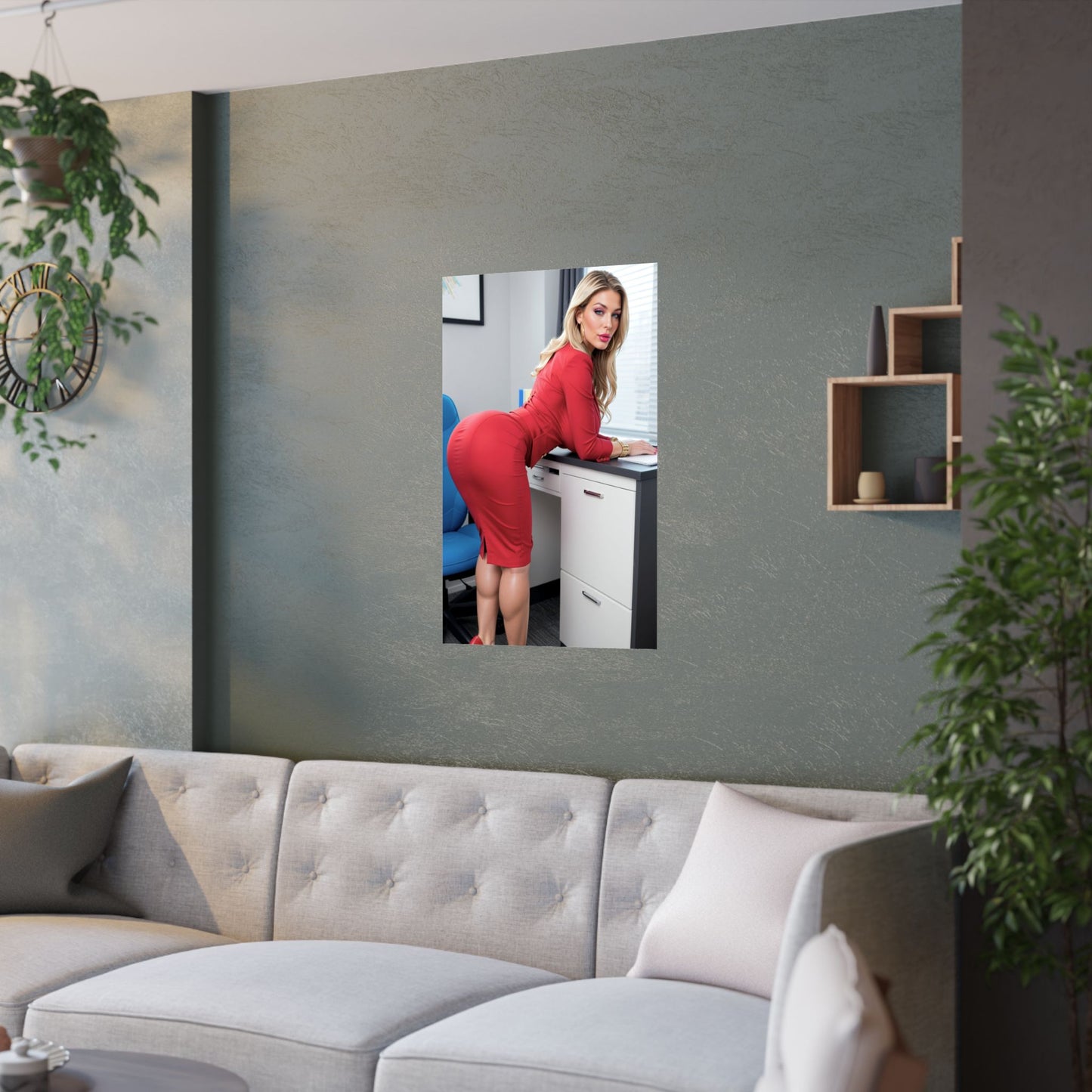 Satin Posters (210gsm) Bend Over Office Girl