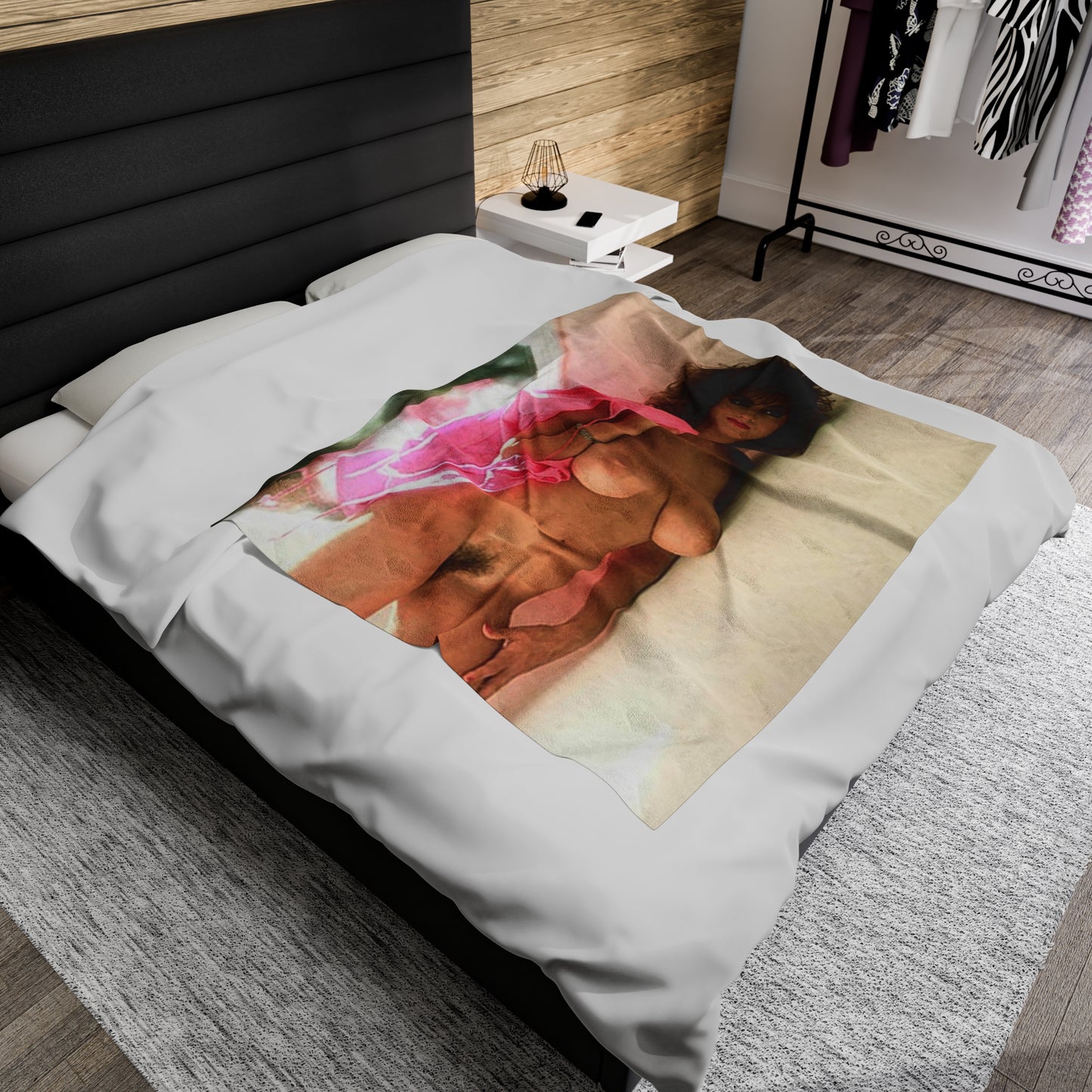Velveteen Plush Blanket Retro Adult Star Christy Canyon Nude