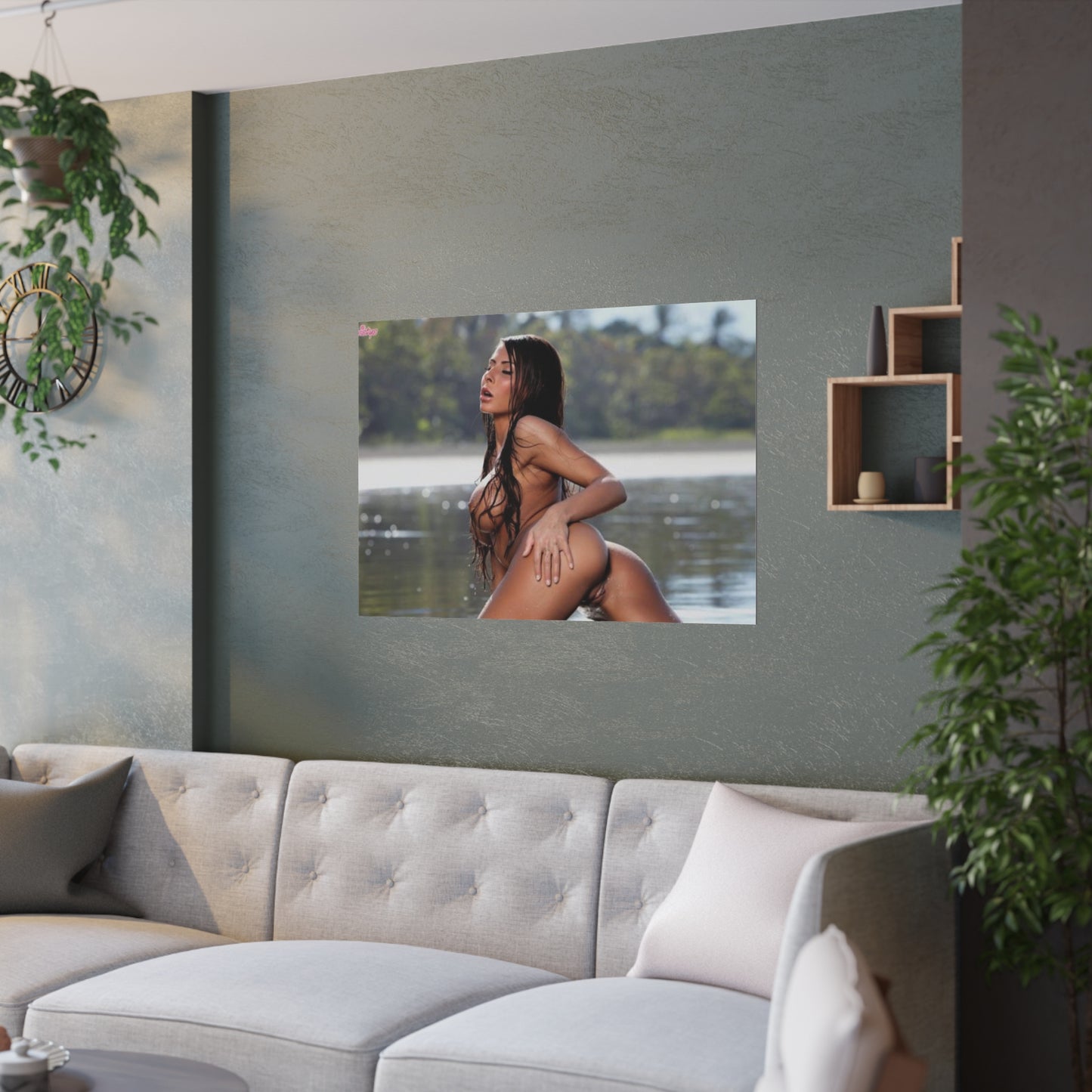 Satin Posters (210gsm) Madison Ivy Nude in a Lake