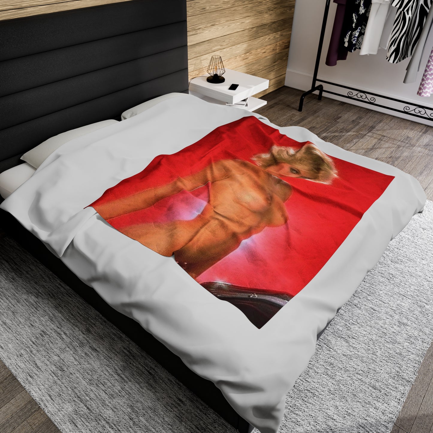 Velveteen Plush Blanket Retro 1980s Porn Star Amber Lynn