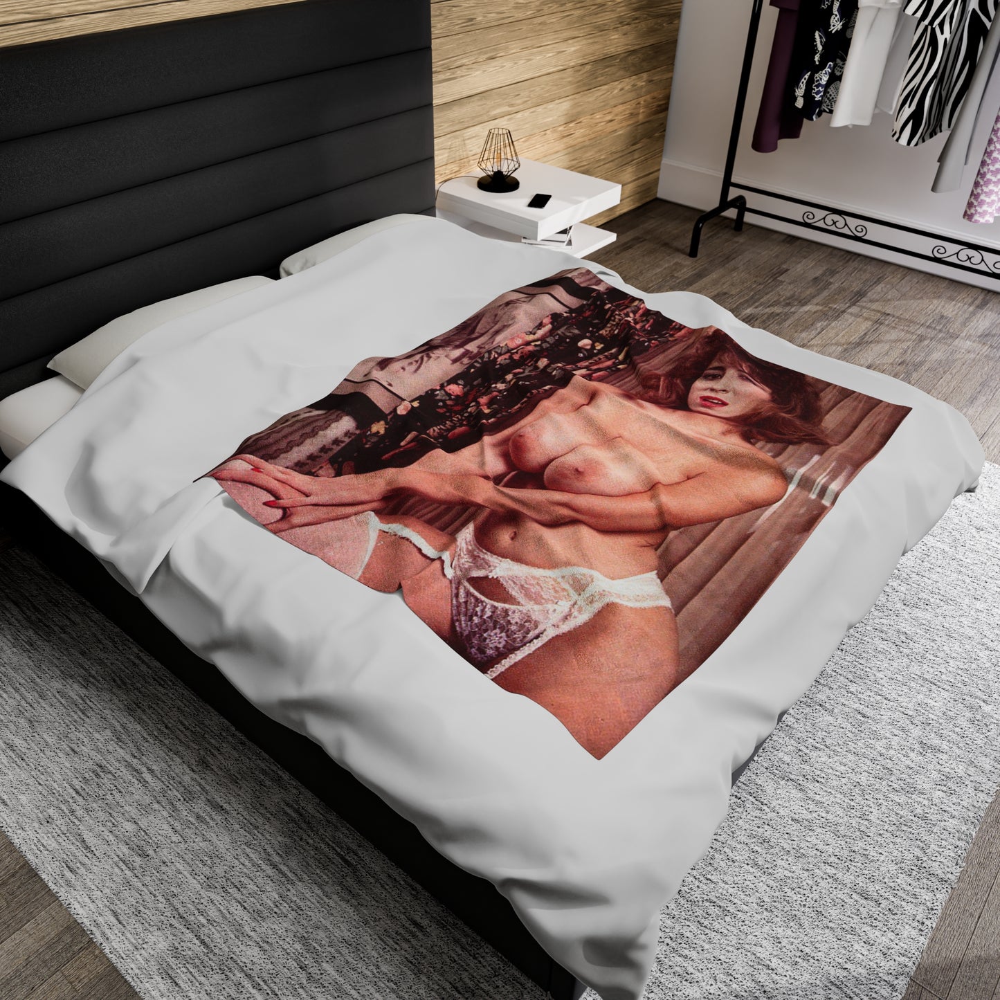 Velveteen Plush Blanket Retro Adult Star Christy Canyon Nude