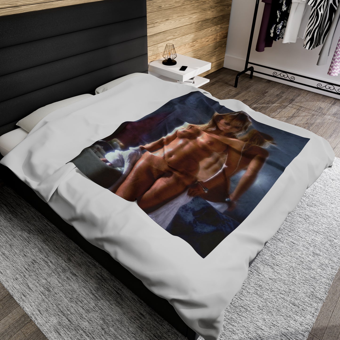 Velveteen Plush Blanket Playboy Playmate July 1987 Carmen Berg