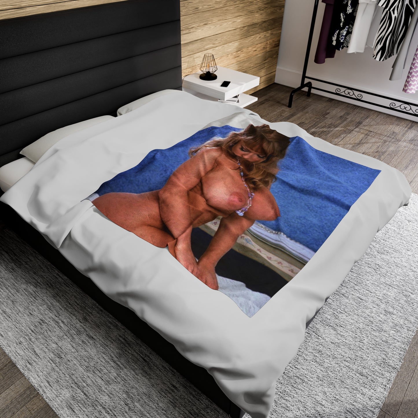Velveteen Plush Blanket Retro Adult Star Danni Ashe