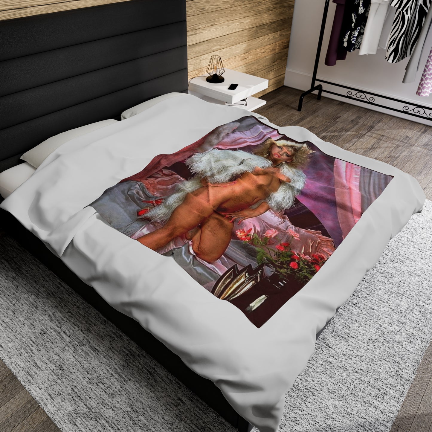 Velveteen Plush Blanket Retro 1980s Porn Star Amber Lynn