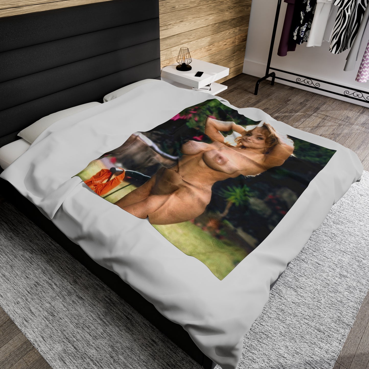 Velveteen Plush Blanket Retro Adult Star Danni Ashe Nude