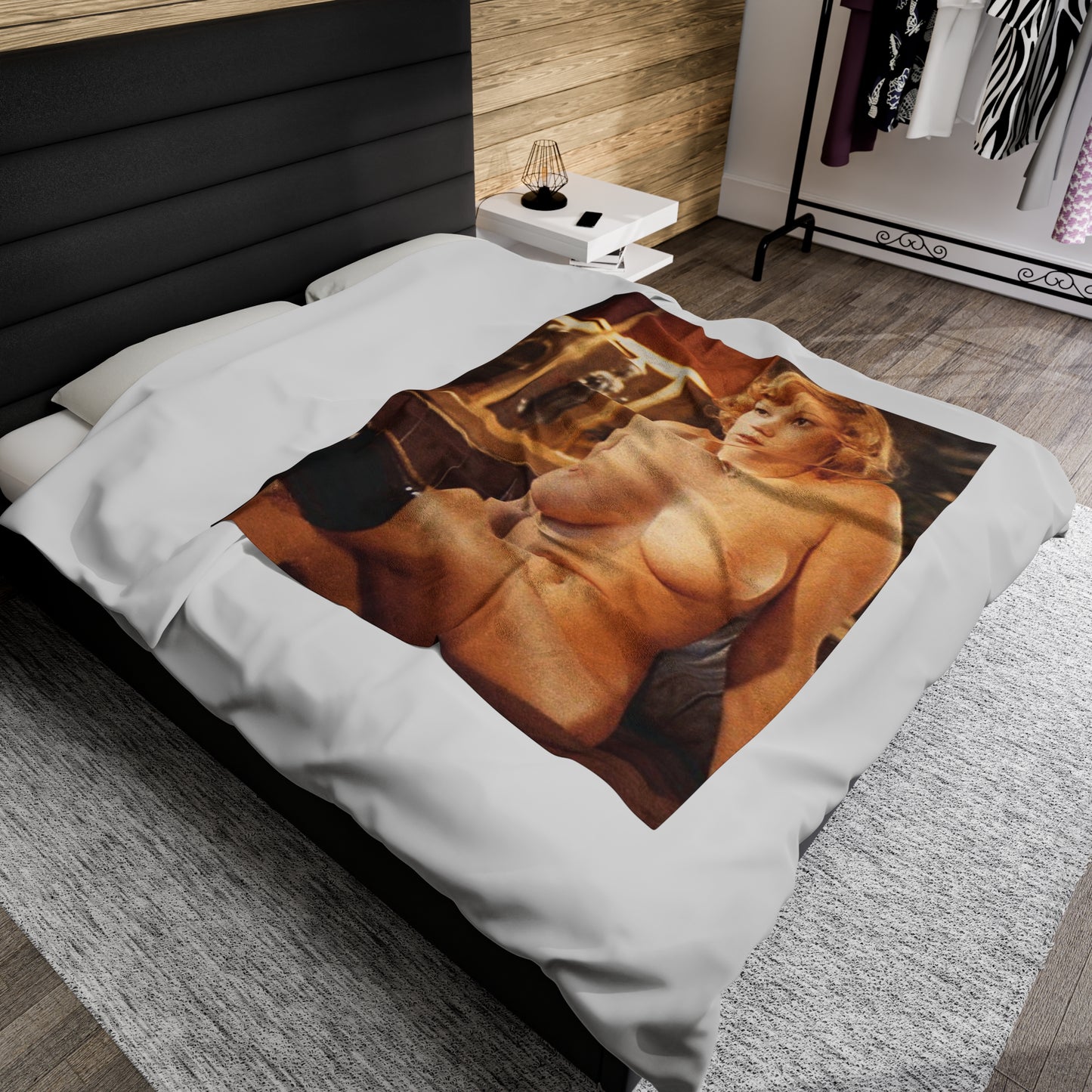 Velveteen Plush Blanket Vintage French Pornstar Brigitte Lahaie