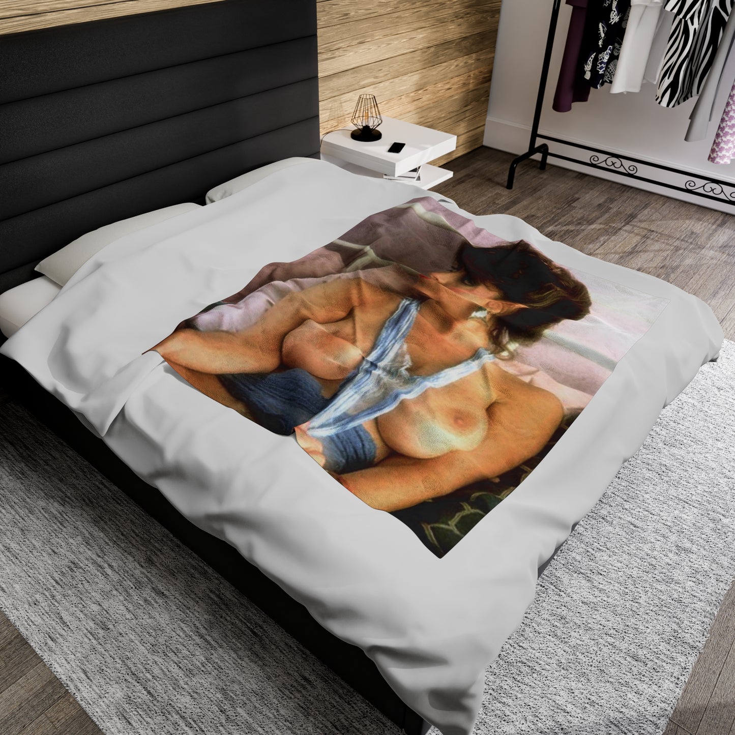 Velveteen Plush Blanket Retro Adult Star Christy Canyon Nude