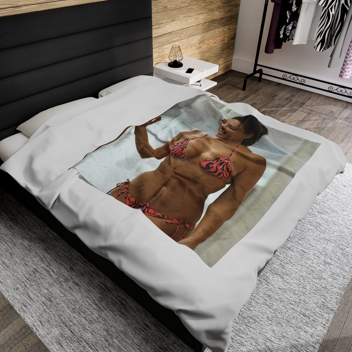 Velveteen Plush Blanket Kim Kardashian Bikini