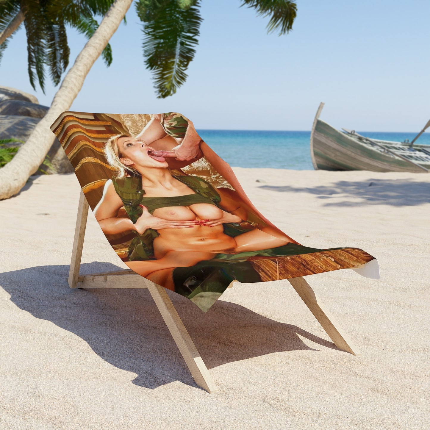 Beach Towel Nude Military Girl