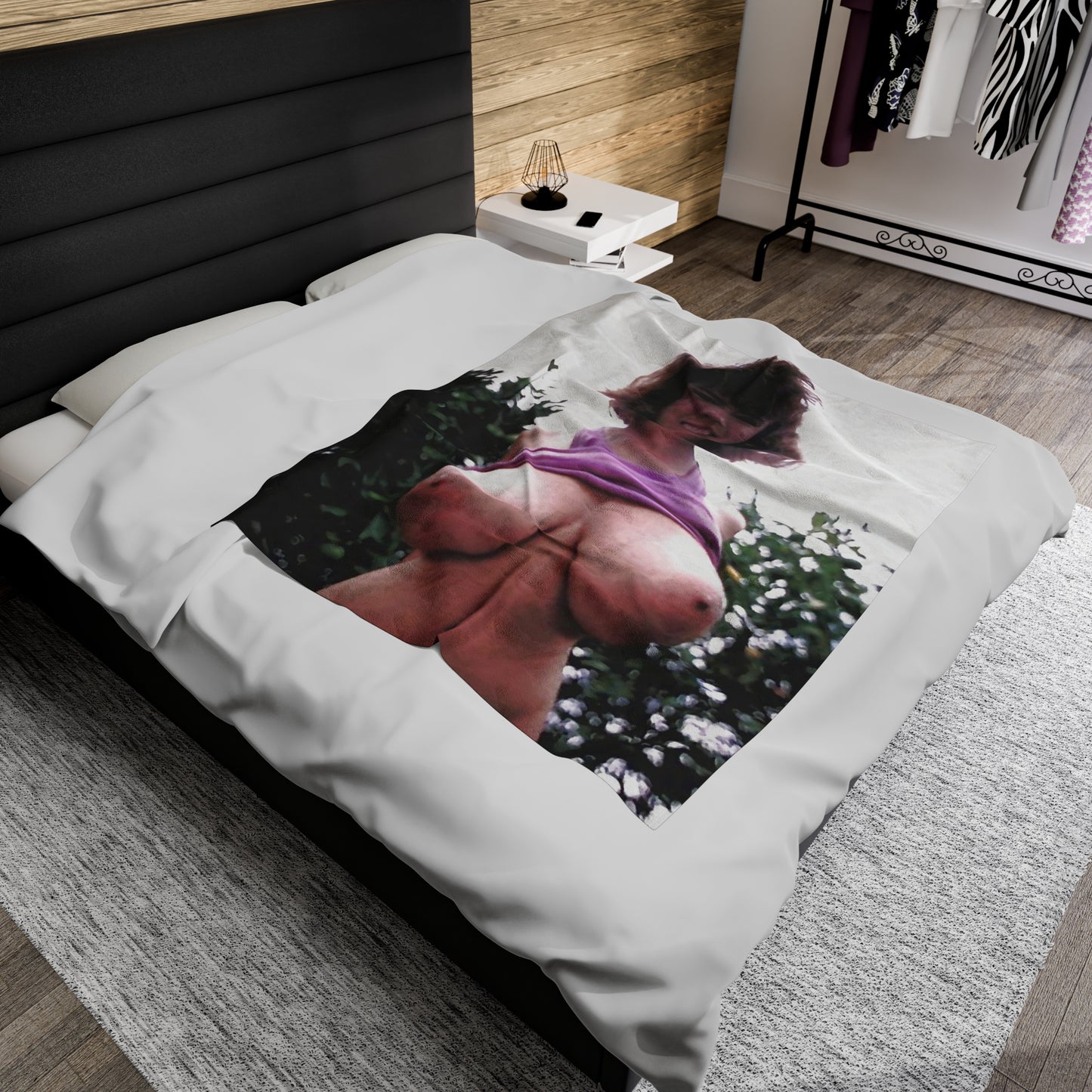Velveteen Plush Blanket Retro Adult Star Christy Canyon Nude