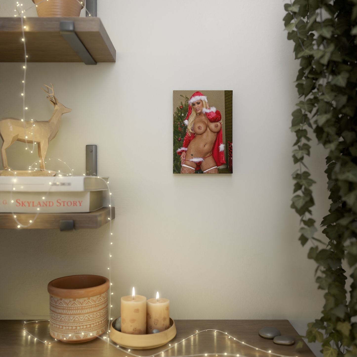 Canvas Photo Tile Shyla Stylez Nude Christmas