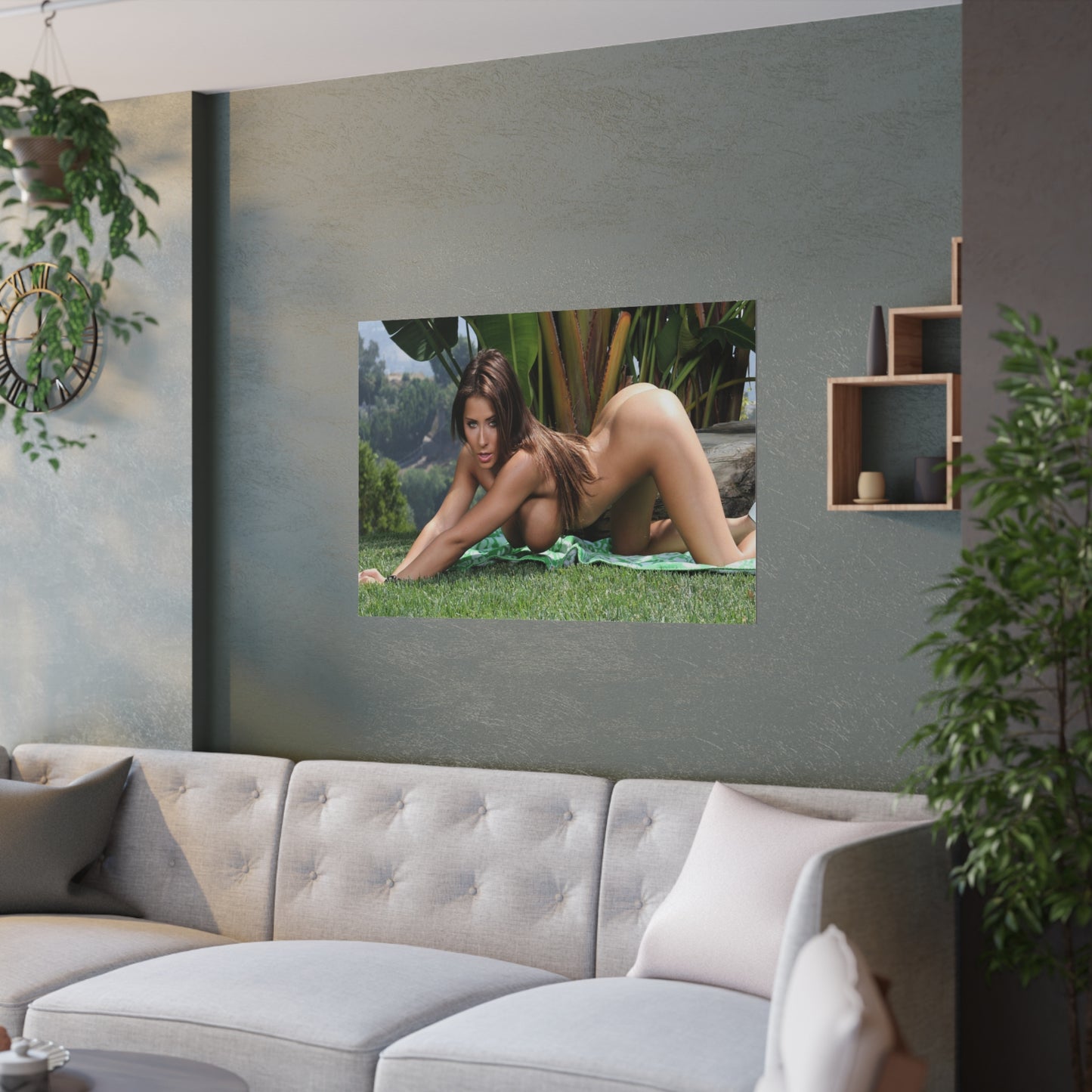 Satin Posters (210gsm) Madison Ivy Nude in the Grass