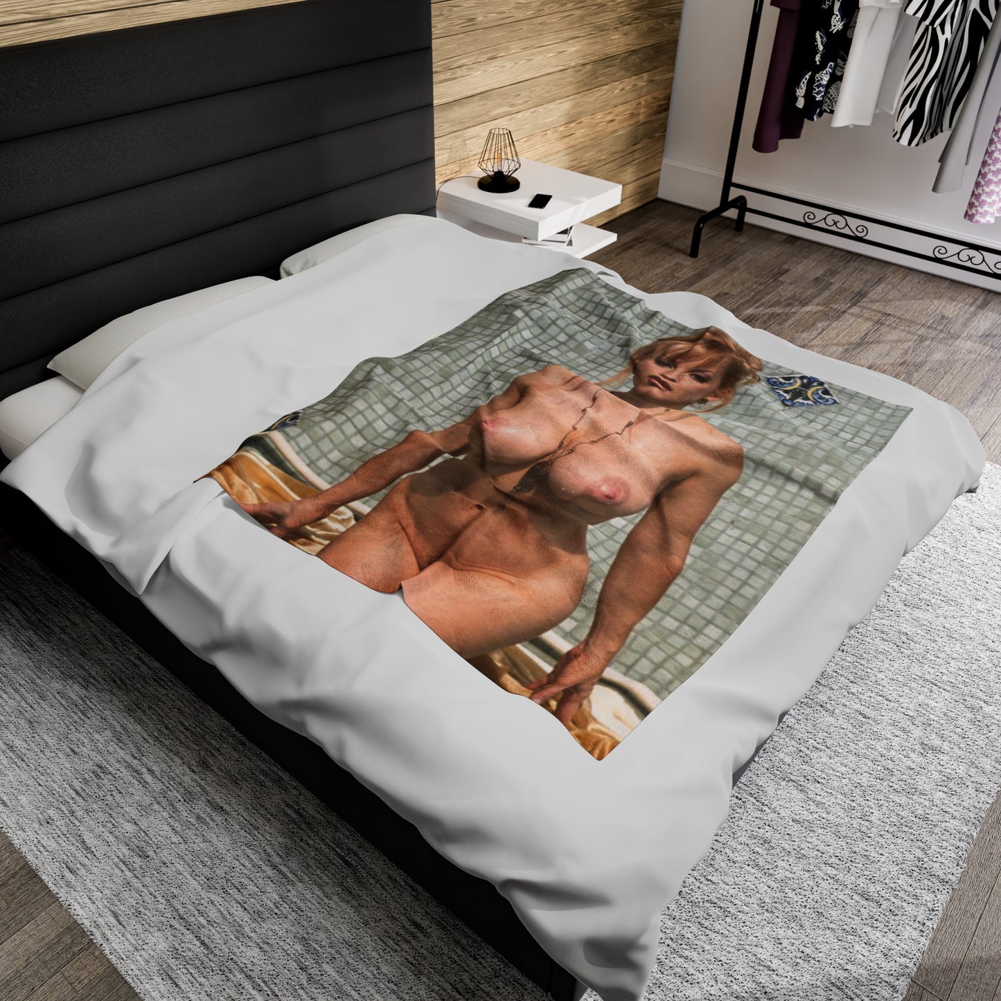 Velveteen Plush Blanket Retro Adult Star Danni Ashe Nude
