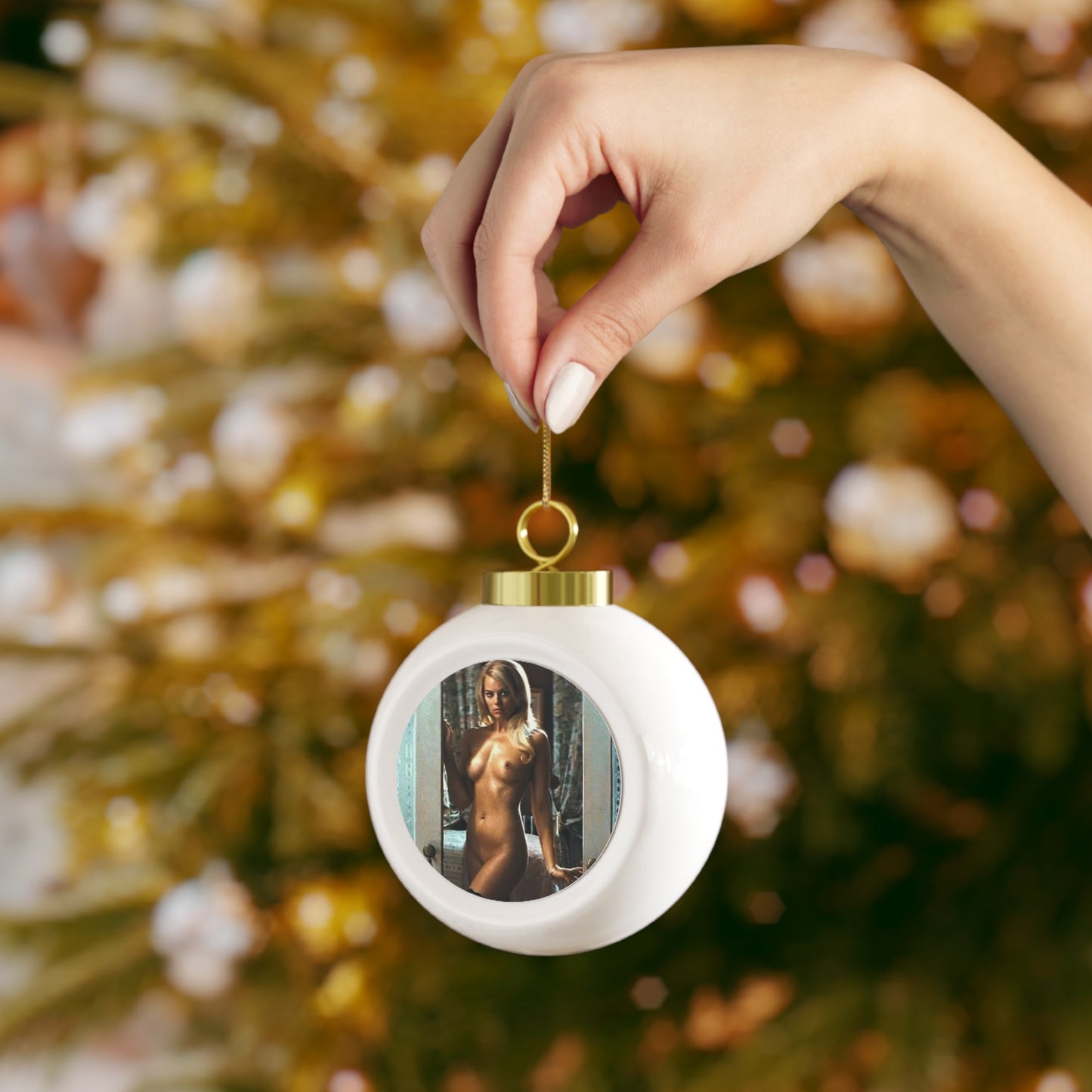 Christmas Ball Ornament Margot Robbie Nude