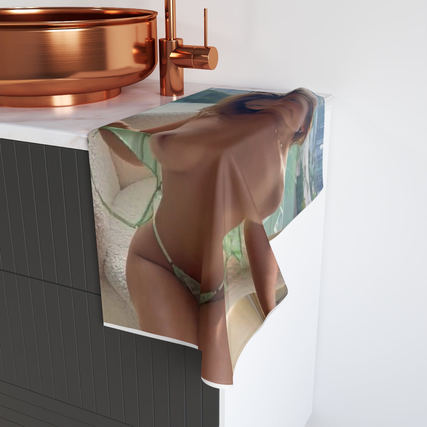 Hand Towel Natural Brunette Teen Nude Cumrag