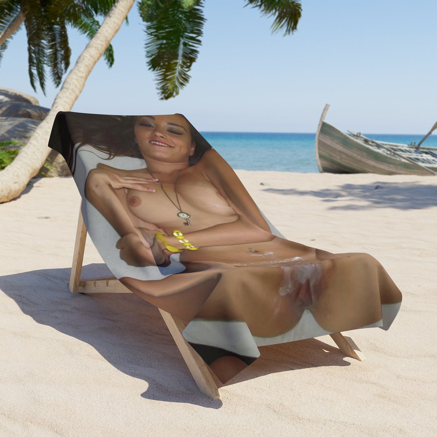 Beach Towel Cumshot Target POV Pussy Stomach