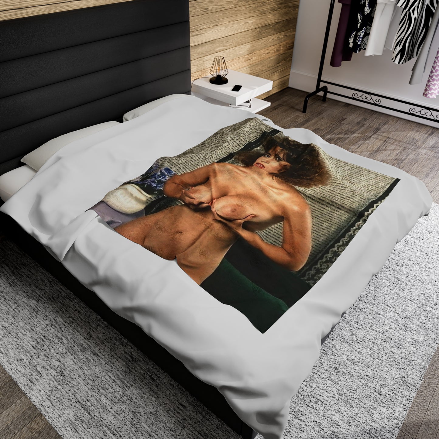 Velveteen Plush Blanket Retro Adult Star Christy Canyon Nude