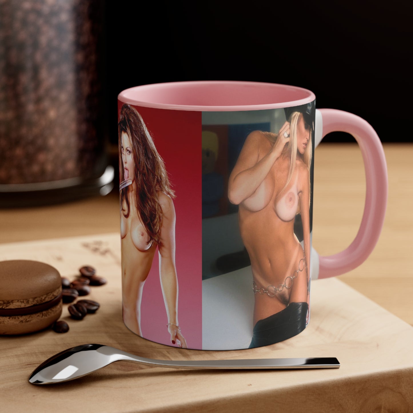 Accent Coffee Mug, 11oz Retro Adult Star Janine Lindenmulder Nude