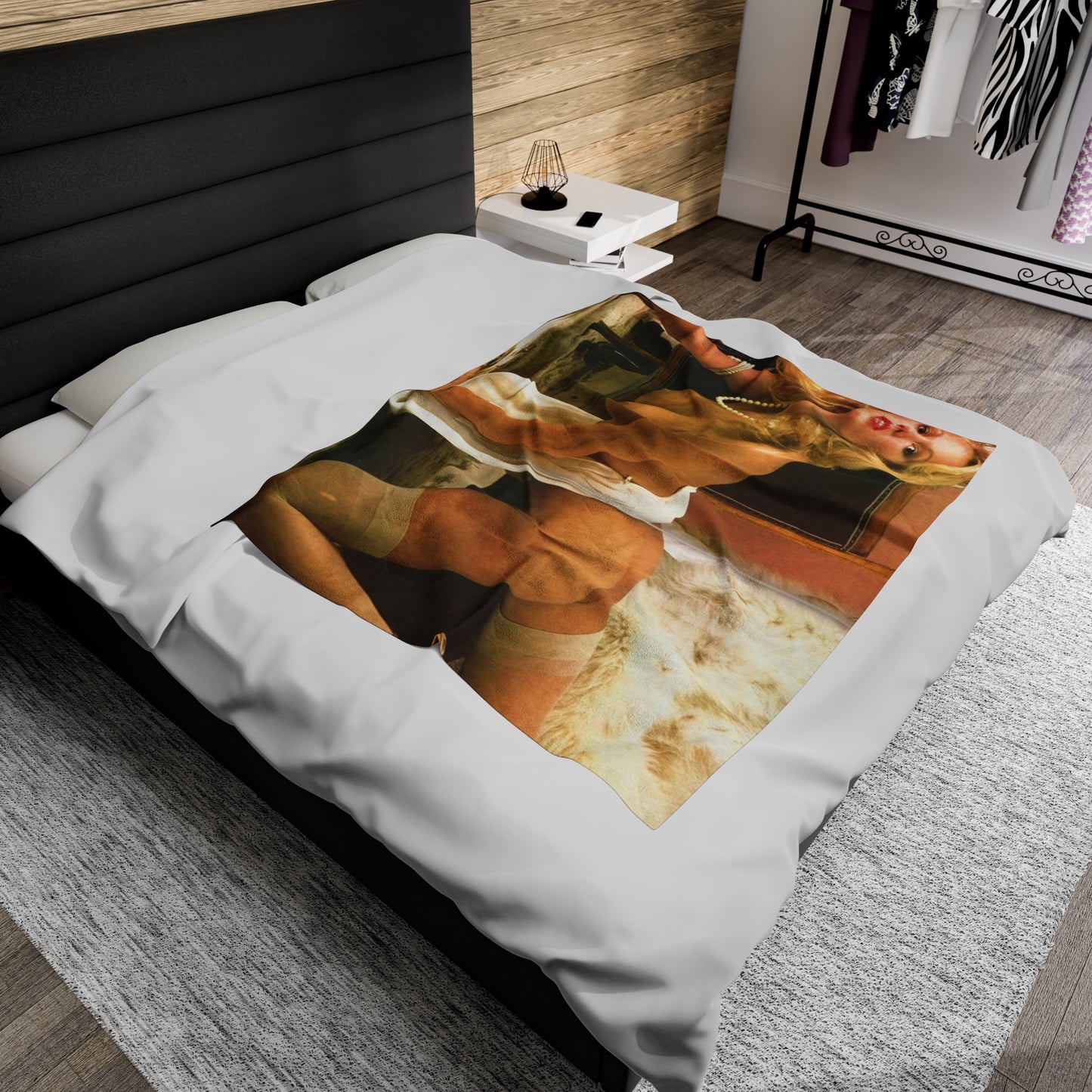 Velveteen Plush Blanket Vintage French Pornstar Brigitte Lahaie