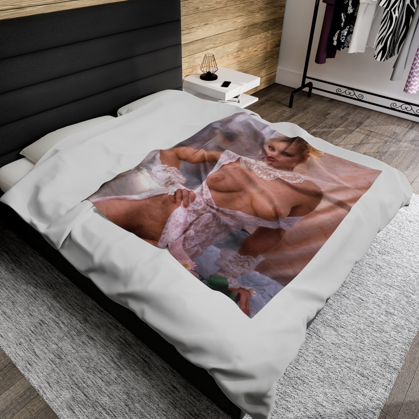 Velveteen Plush Blanket Playboy Playmate September 1986 Rebekka Armstrong