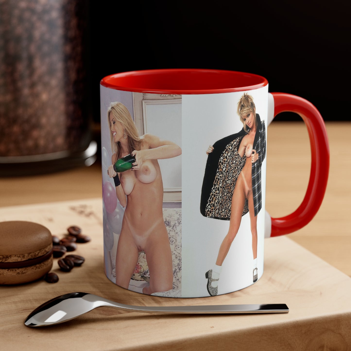 Accent Coffee Mug, 11oz Retro Adult Star Janine Lindenmulder Nude
