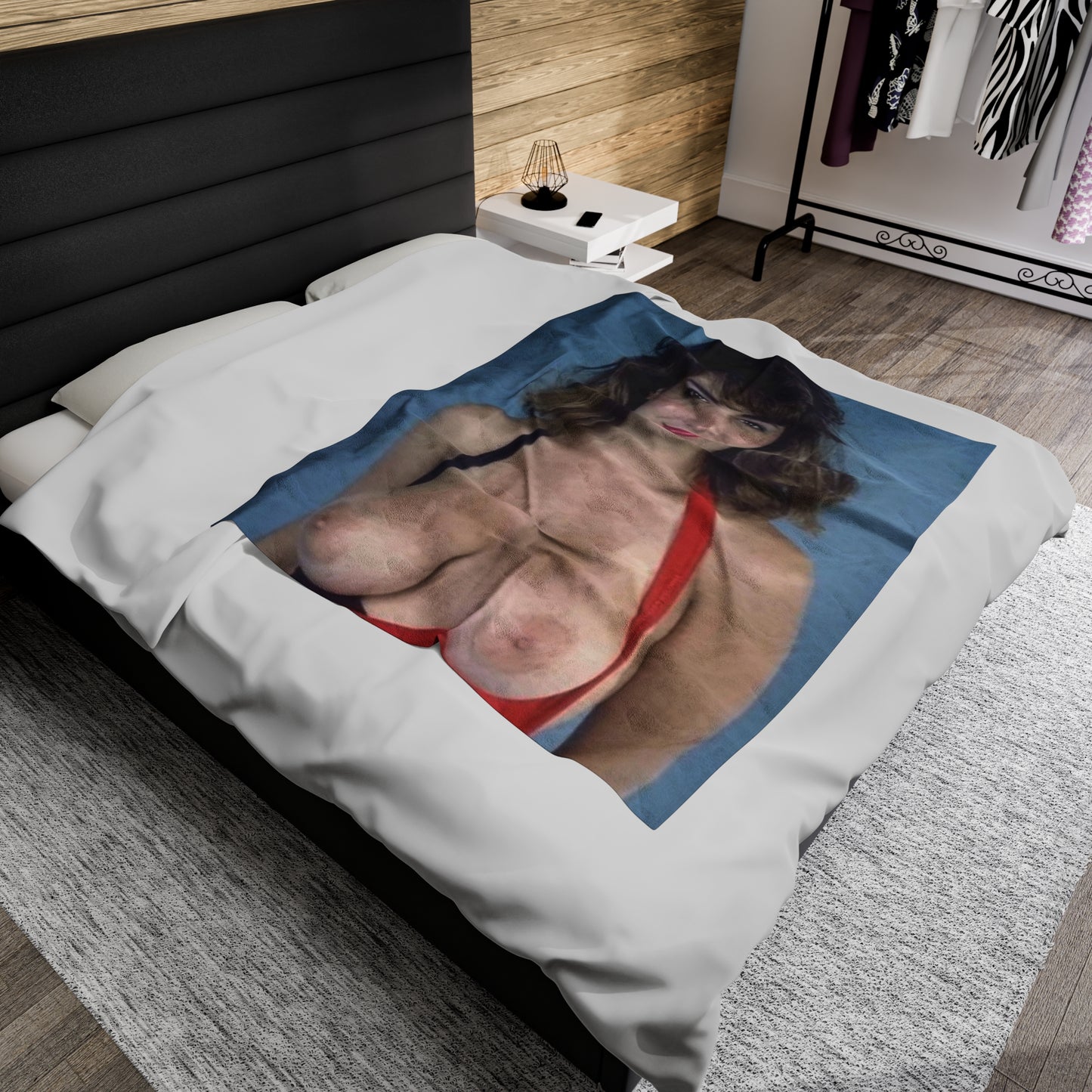 Velveteen Plush Blanket Retro Adult Star Christy Canyon Nude