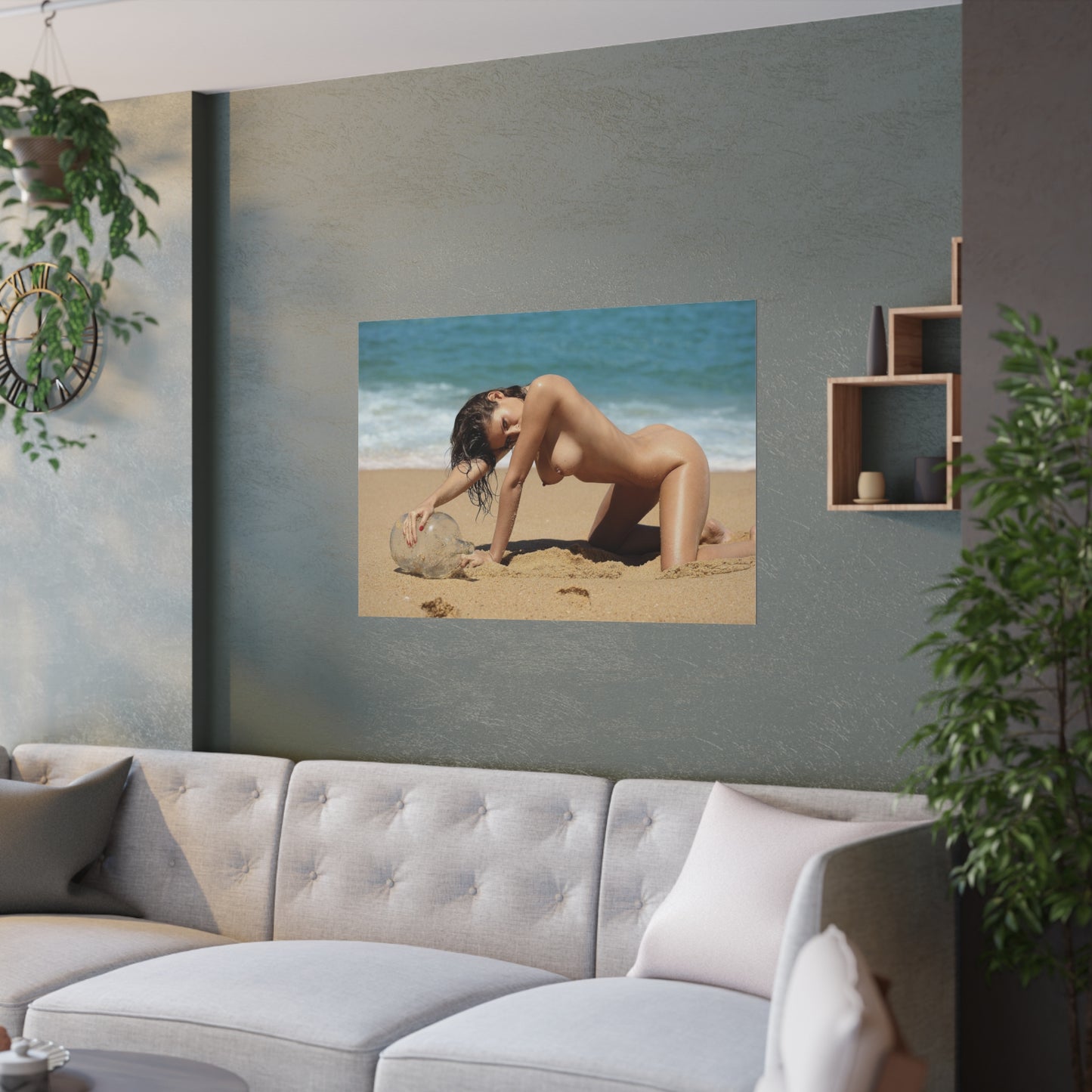 Satin Posters (210gsm) Naked on the Beach