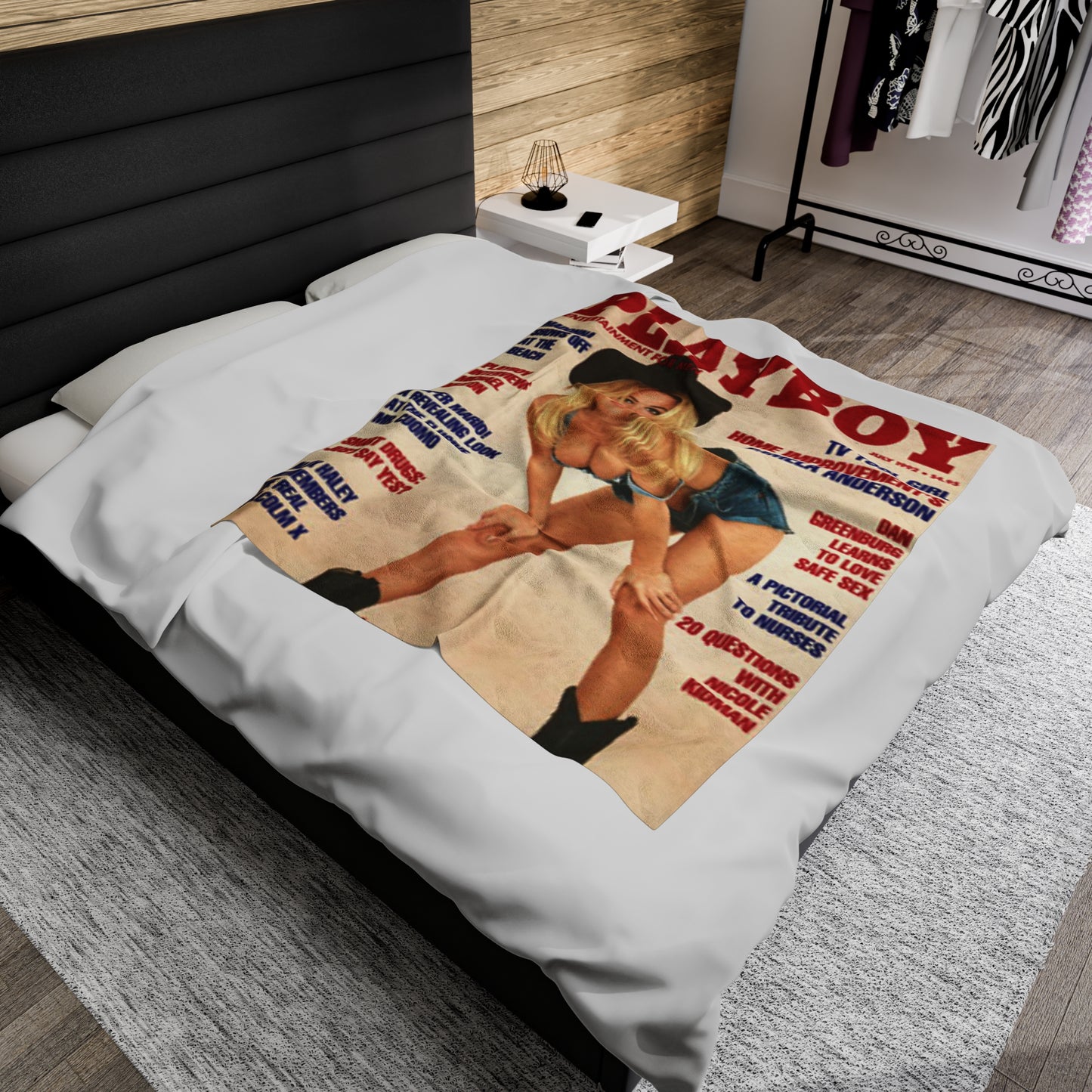 Velveteen Plush Blanket Play Boy Cover July 1992 Pamela Anderson