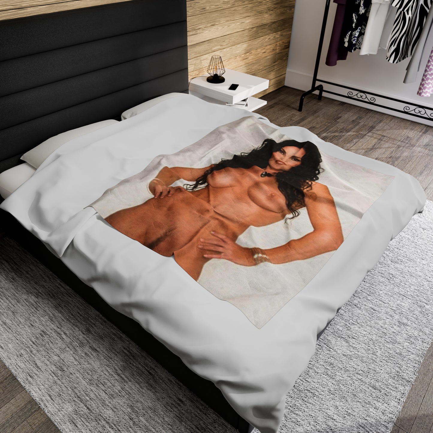 Velveteen Plush Blanket Retro Adult Star Julie Strain