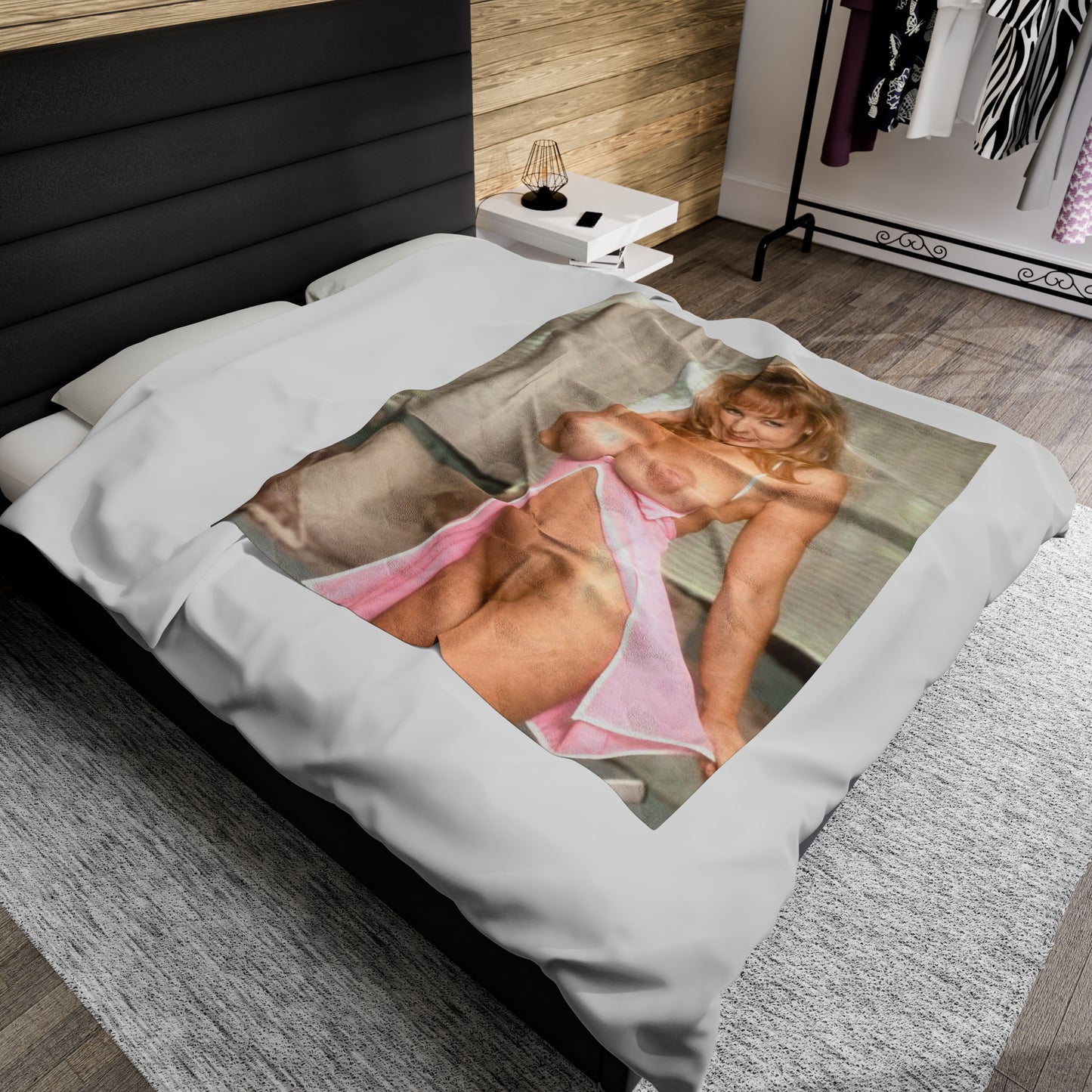Velveteen Plush Blanket Retro Adult Star Danni Ashe Nude