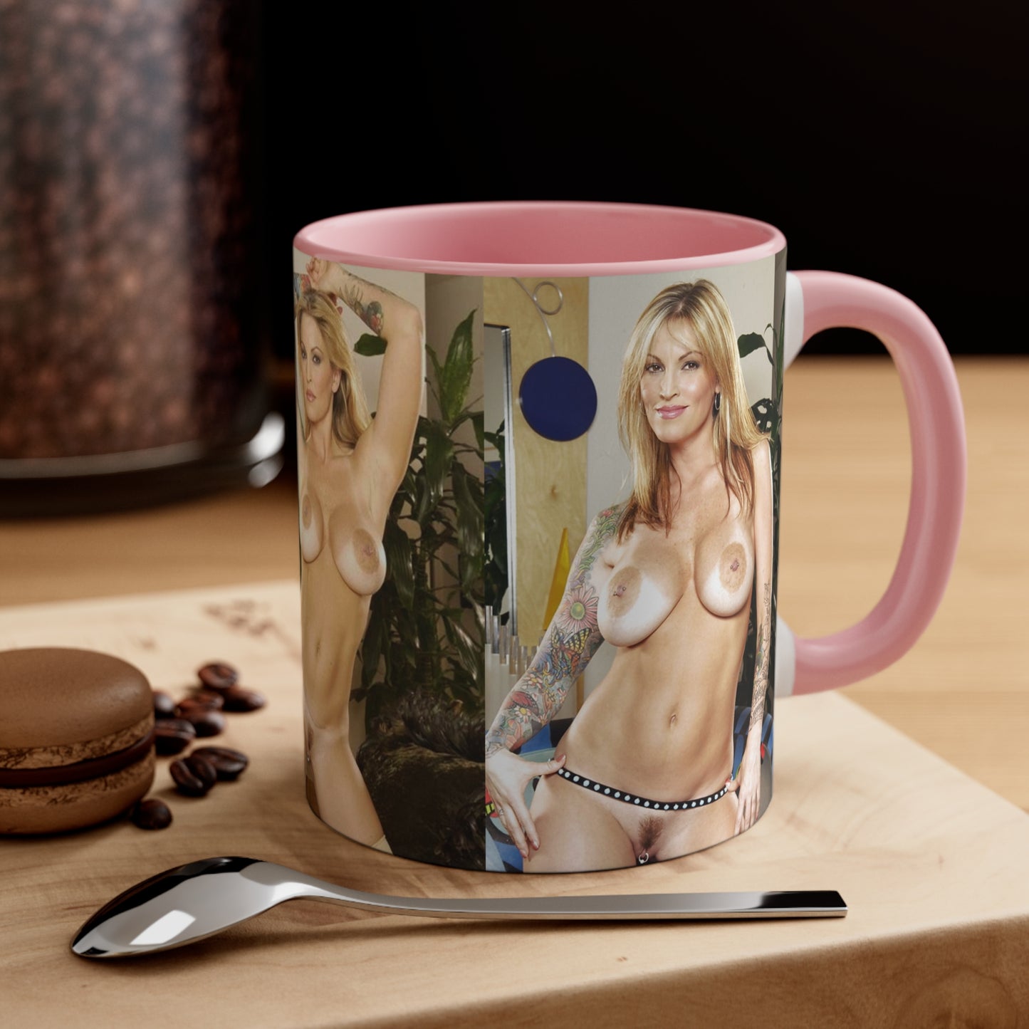 Accent Coffee Mug, 11oz Retro Adult Star Janine Lindenmulder Nude