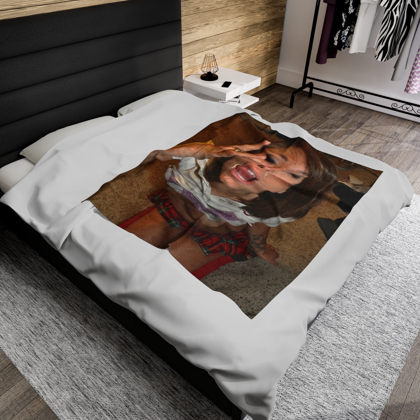 Velveteen Plush Blanket Cumshot Target Facial