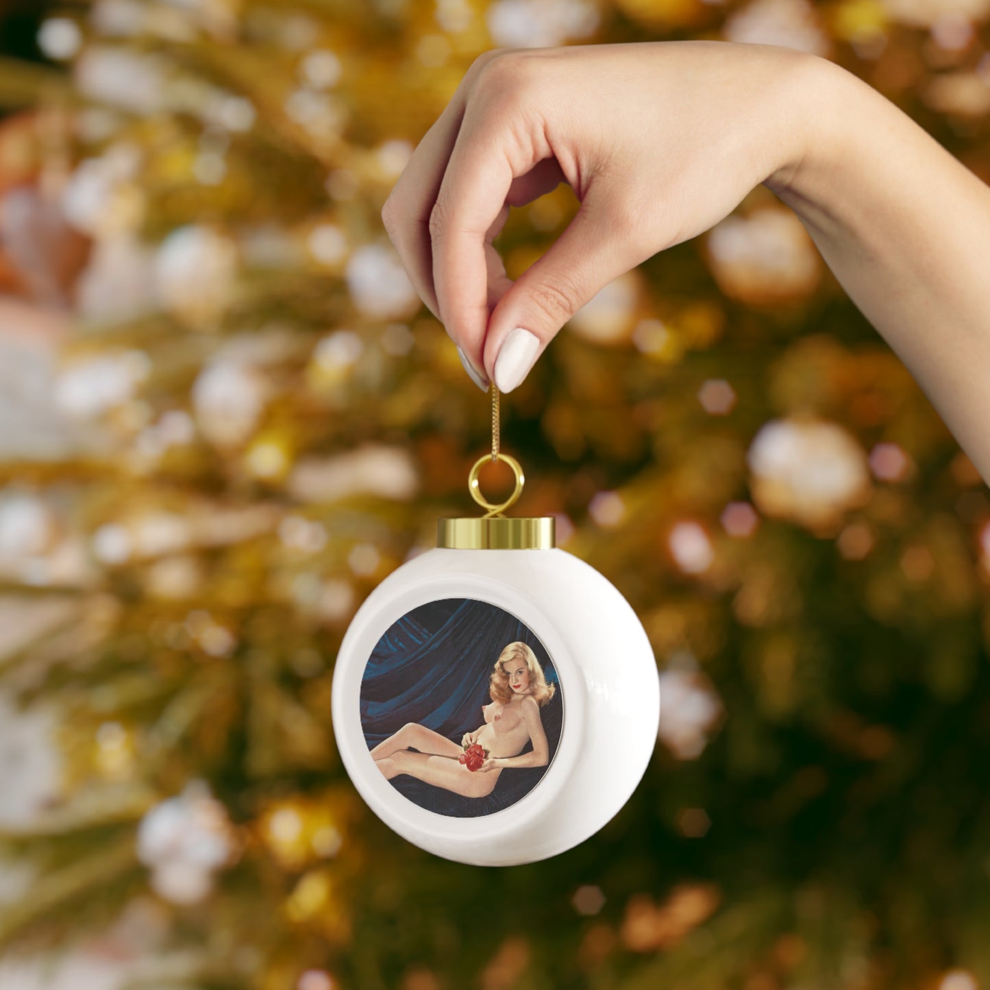 Christmas Ball Ornament Playboy Playmate April 1954 Marilyn Waltz