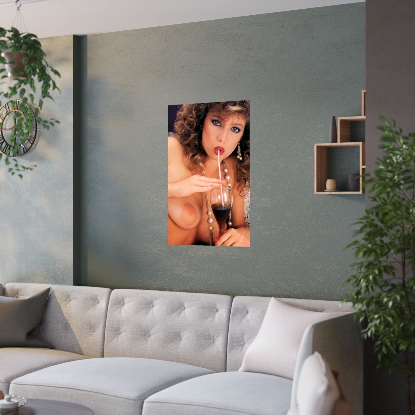 Vintage Satin Poster - Retro Glamour Art Print