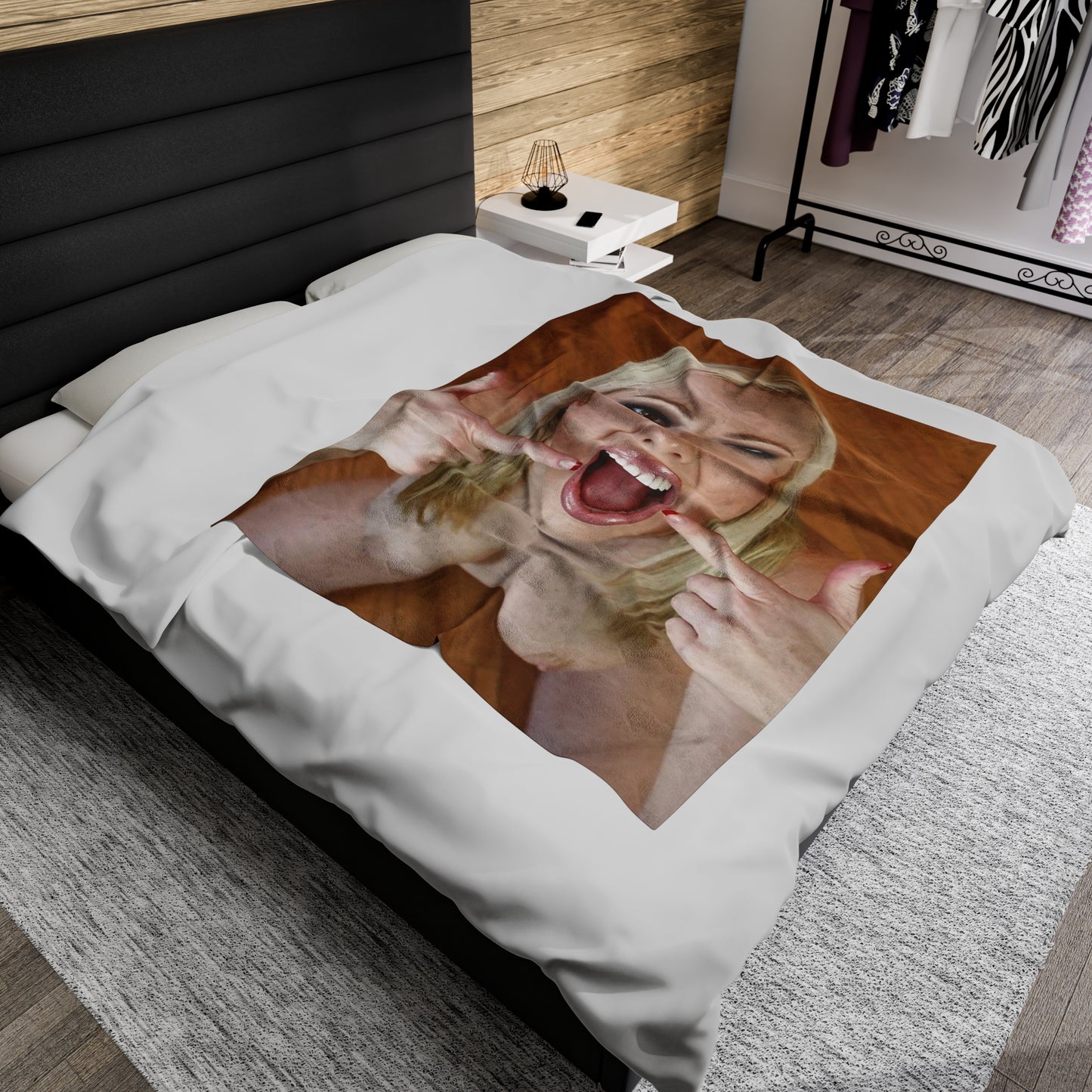 Velveteen Plush Blanket Cumshot Target Facial Mouth