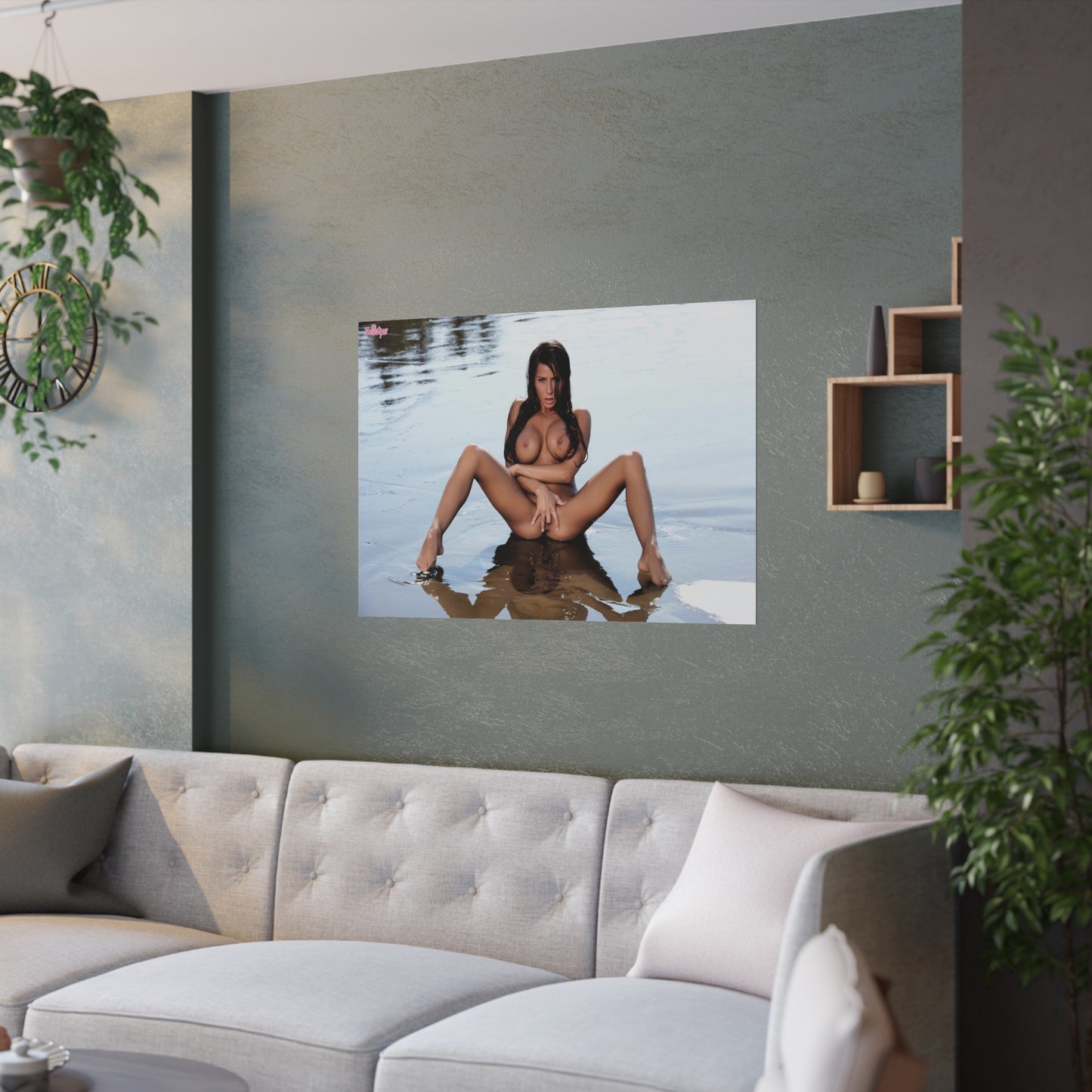 Satin Posters (210gsm) Madison Ivy Nude at the Beach